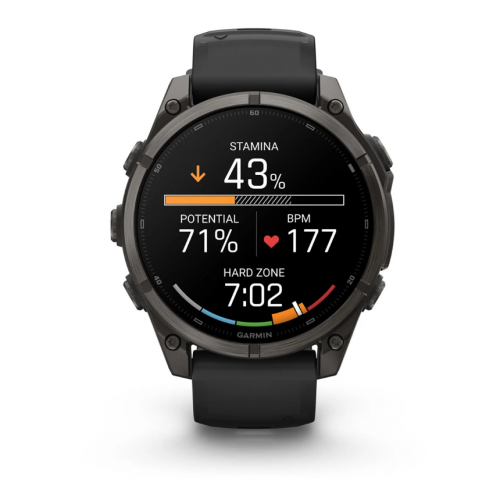 Garmin Fenix 9 47mm AMOLED Carbon Gray DLC Titanium with Black Silicone Band 010-04762-10