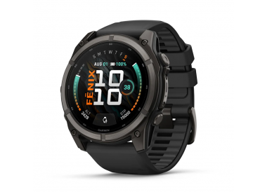 Garmin Fenix 9 AMOLED 51 mm Carbon Gray DLC Titanium, Black Silicone 010-04763-10