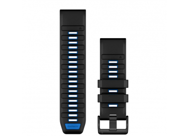 QuickFit 22 Watch Bands Black/Pilot Blue Silicone 010-13392-09