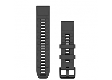 QuickFit 22 Watch Bands Graphite/Black Silicone 010-13392-10