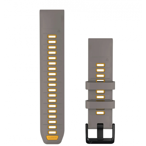 QuickFit 22 Watch Bands SILVER GRAY/YELLOW FLARE SILICONE 010-14507-02