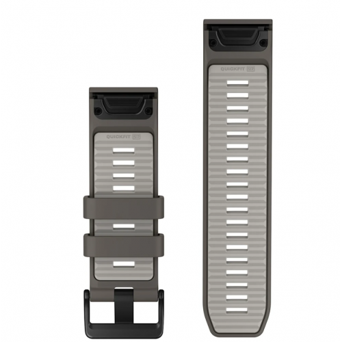 QuickFit 26 Watch Bands PEBBLE GRAY/SILVER GRAY SILICONE 010-14510-00
